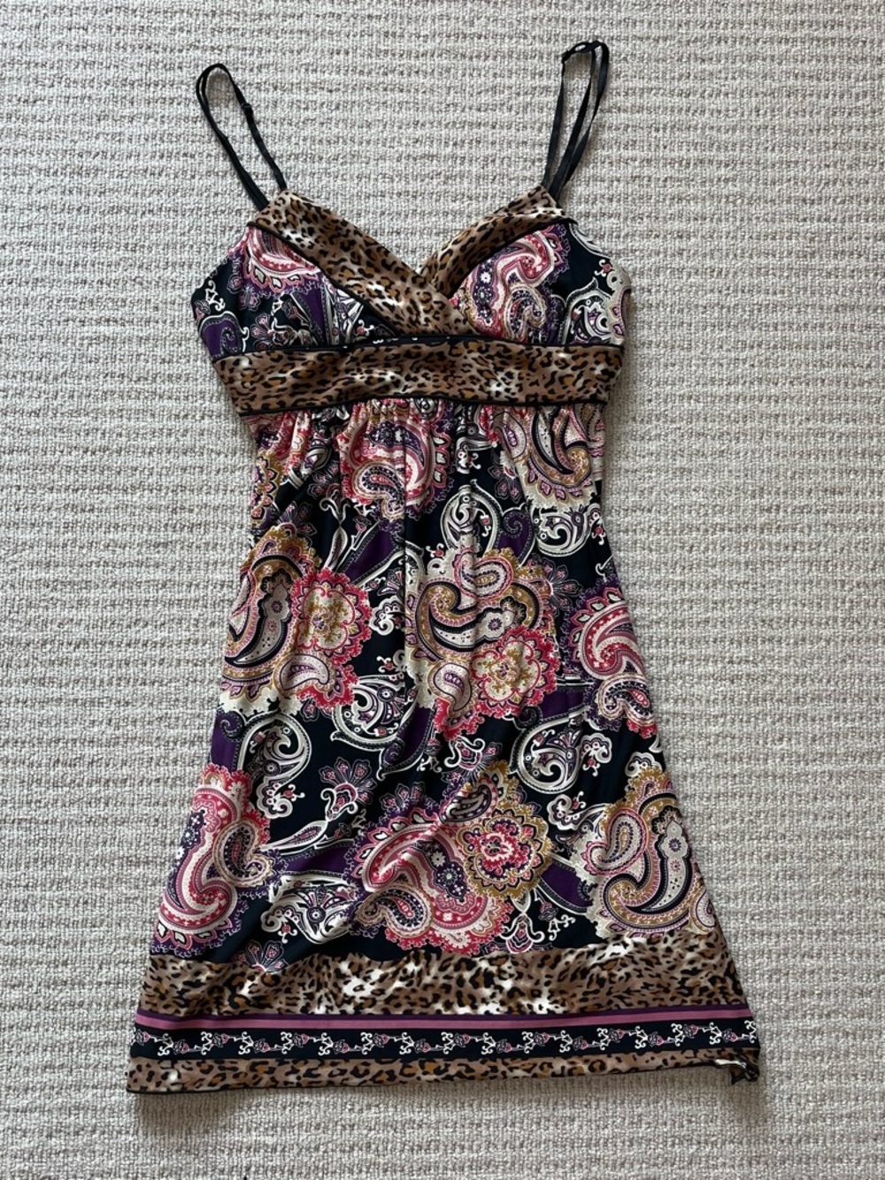 Y2K Ruby Rox boho paisley mini dress
